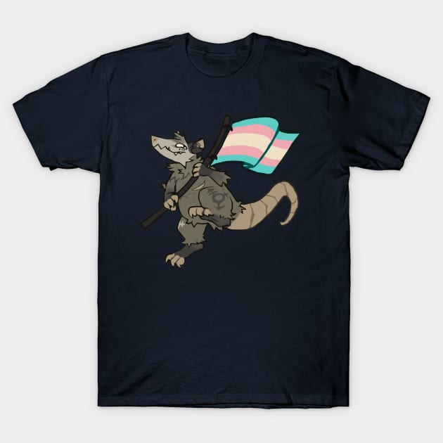 Trans Rights Opossum (remastered) T-Shirt by Vultone